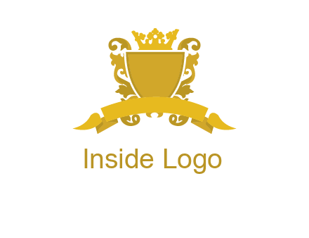 shield with crown swirl icon