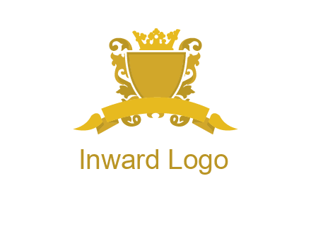 shield with crown swirl icon
