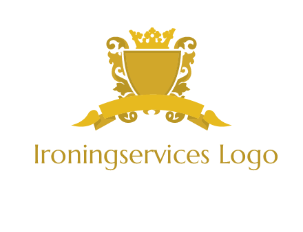shield with crown swirl icon
