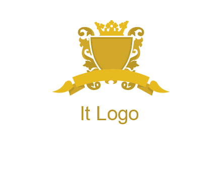 shield with crown swirl icon