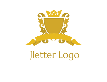 shield with crown swirl icon