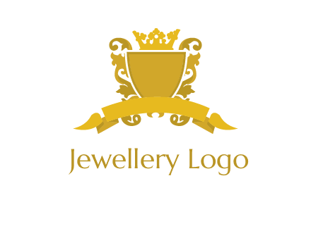 shield with crown swirl icon