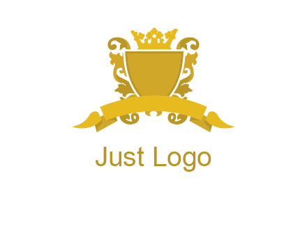 shield with crown swirl icon