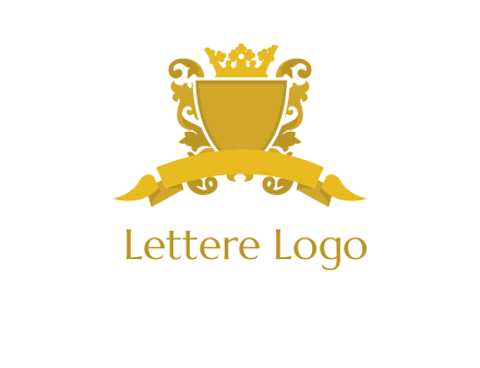 shield with crown swirl icon