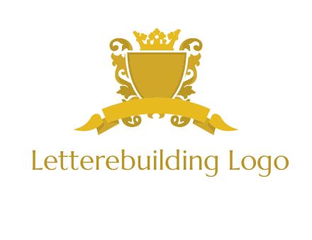 shield with crown swirl icon
