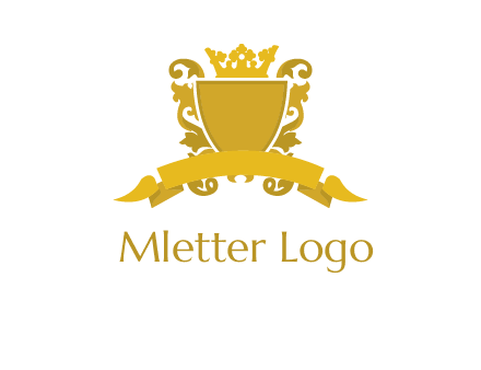 shield with crown swirl icon