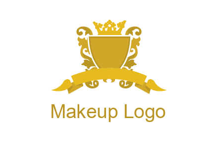 shield with crown swirl icon
