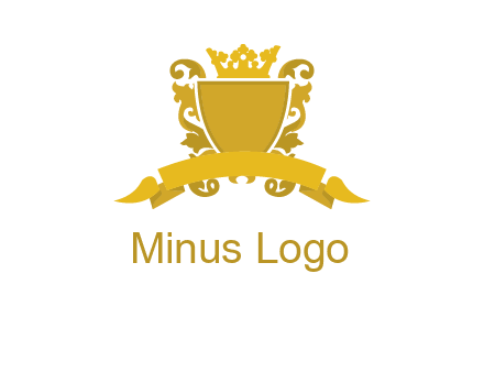 shield with crown swirl icon