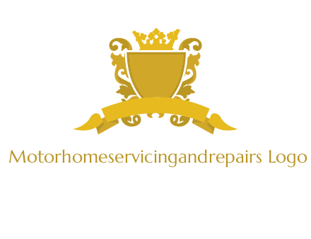 shield with crown swirl icon