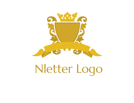 shield with crown swirl icon