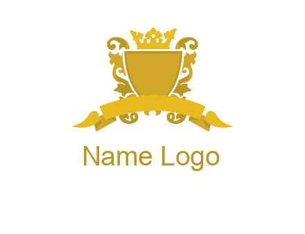 shield with crown swirl icon