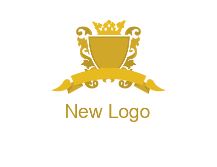 shield with crown swirl icon