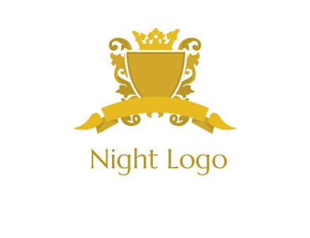 shield with crown swirl icon