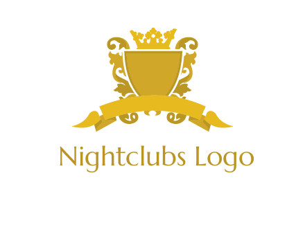 shield with crown swirl icon