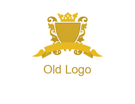 shield with crown swirl icon