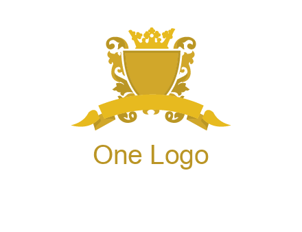 shield with crown swirl icon