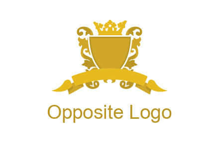 shield with crown swirl icon