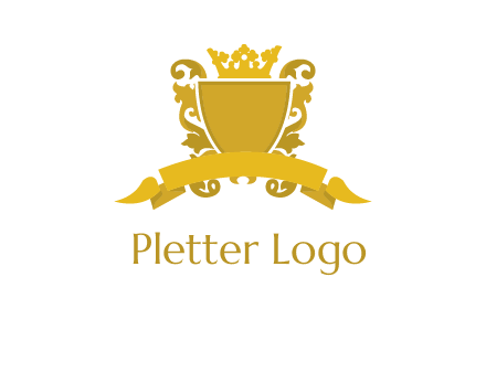 shield with crown swirl icon