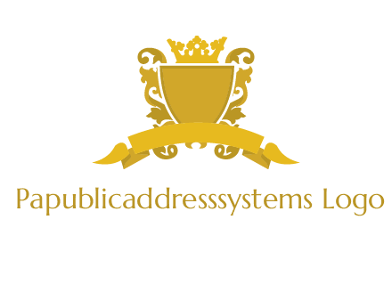 shield with crown swirl icon