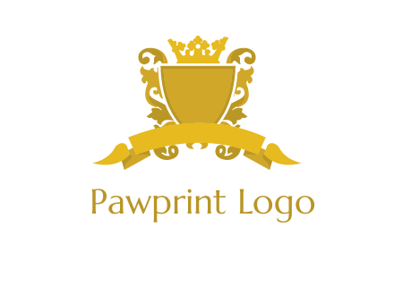 shield with crown swirl icon
