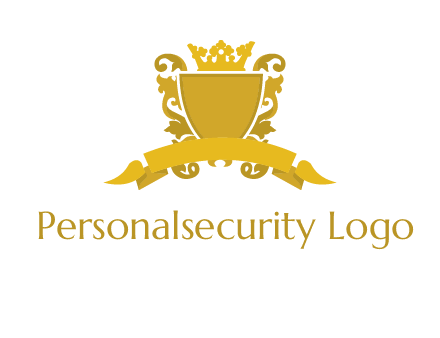 shield with crown swirl icon