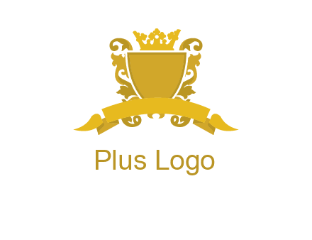 shield with crown swirl icon