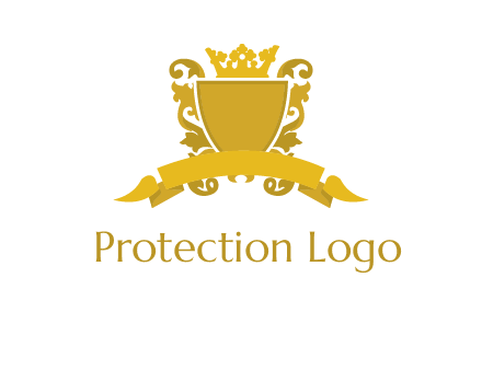 shield with crown swirl icon