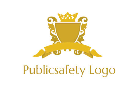 shield with crown swirl icon