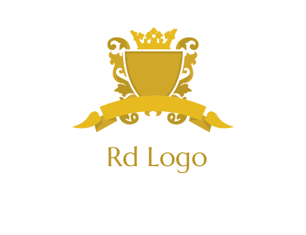 shield with crown swirl icon