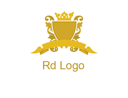shield with crown swirl icon