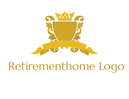 shield with crown swirl icon