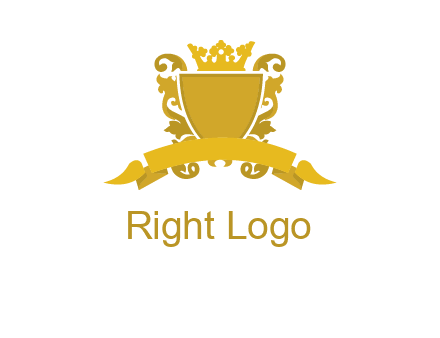 shield with crown swirl icon