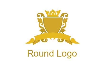 shield with crown swirl icon
