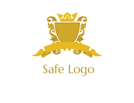 shield with crown swirl icon