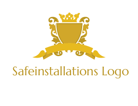 shield with crown swirl icon
