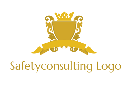 shield with crown swirl icon