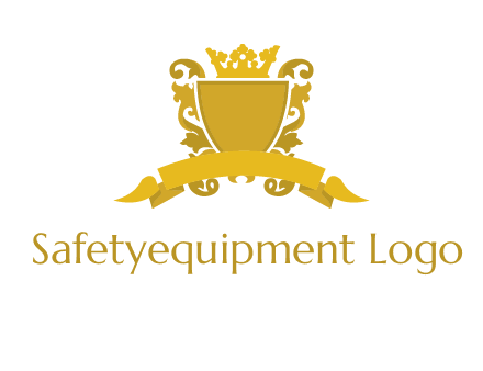 shield with crown swirl icon
