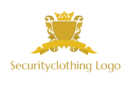 shield with crown swirl icon
