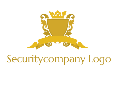 shield with crown swirl icon