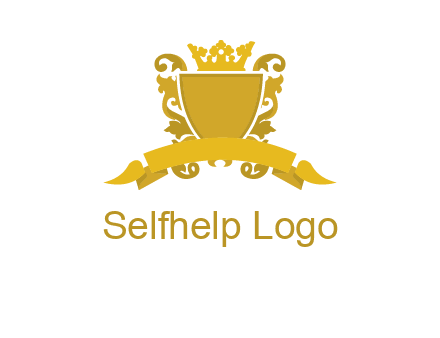 shield with crown swirl icon