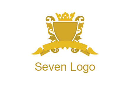 shield with crown swirl icon