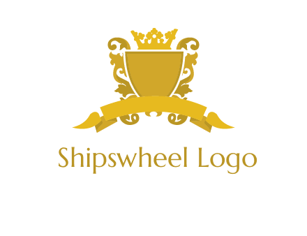 shield with crown swirl icon
