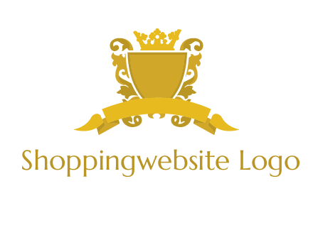 shield with crown swirl icon