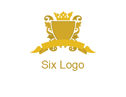 shield with crown swirl icon