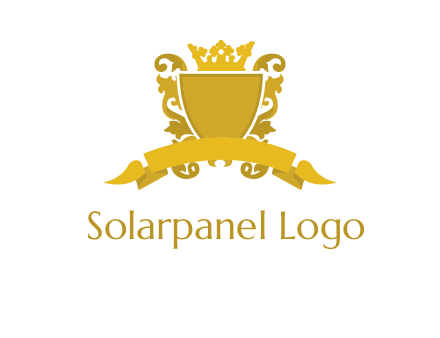 shield with crown swirl icon