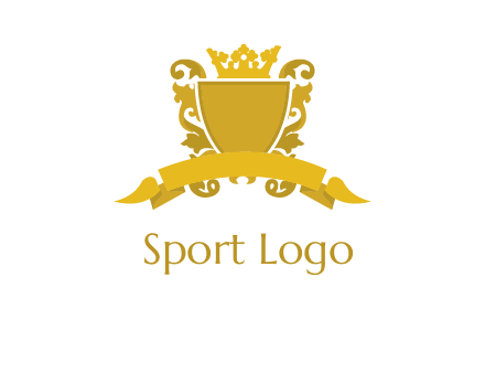 shield with crown swirl icon