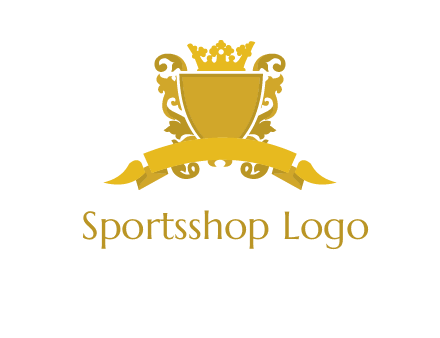 shield with crown swirl icon