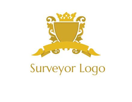 shield with crown swirl icon