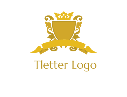 shield with crown swirl icon