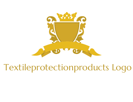 shield with crown swirl icon